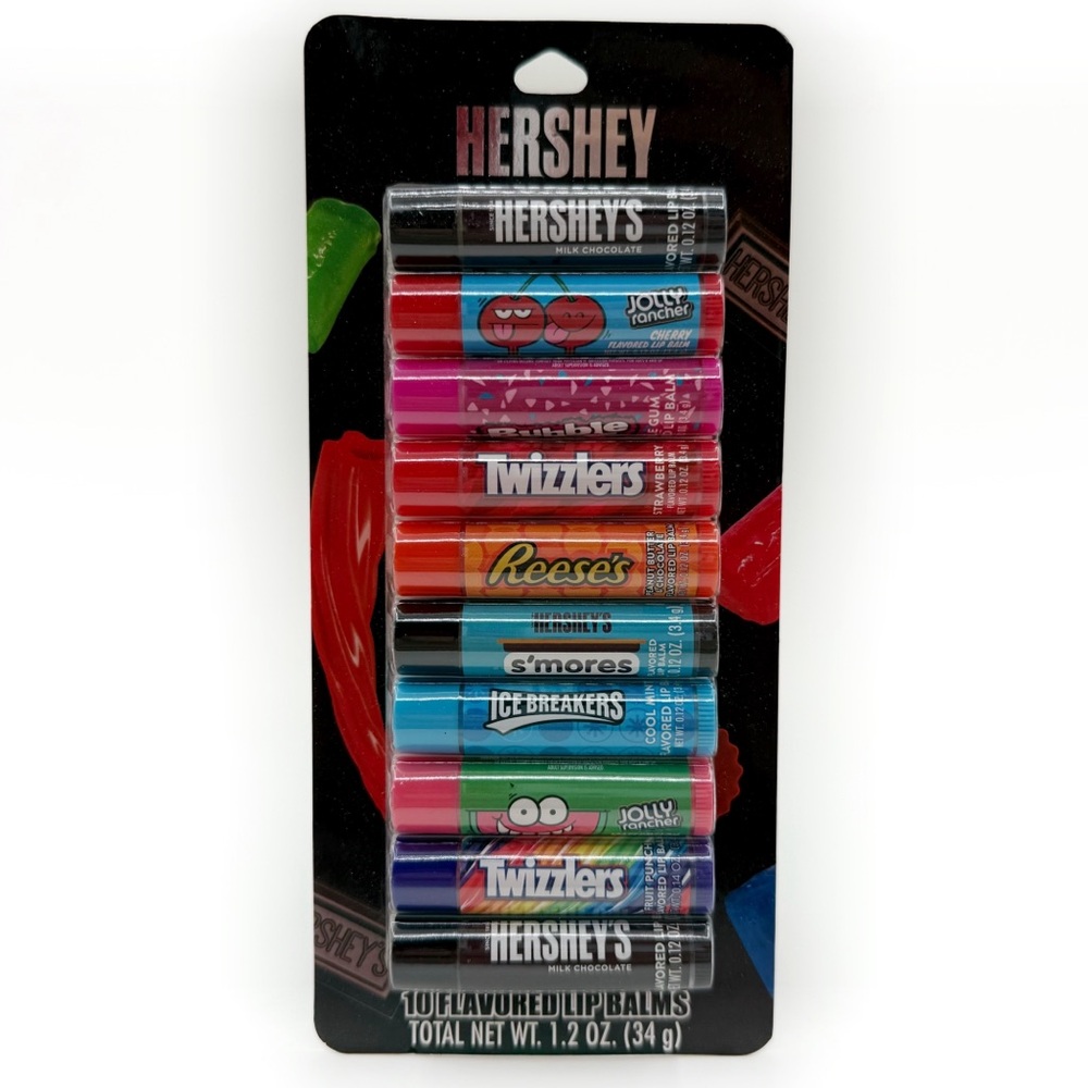 Hershey Candy Lip Balm Gift Set 10 Lip Balms Reese’s Twizzlers Jolly Rancher